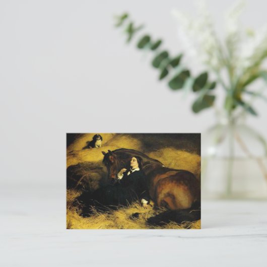 Vrouw en paarden informatiekaartje (Staand voorkant)