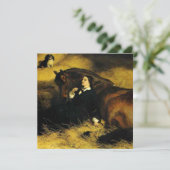 Vrouw en paarden kaart (Staand voorkant)