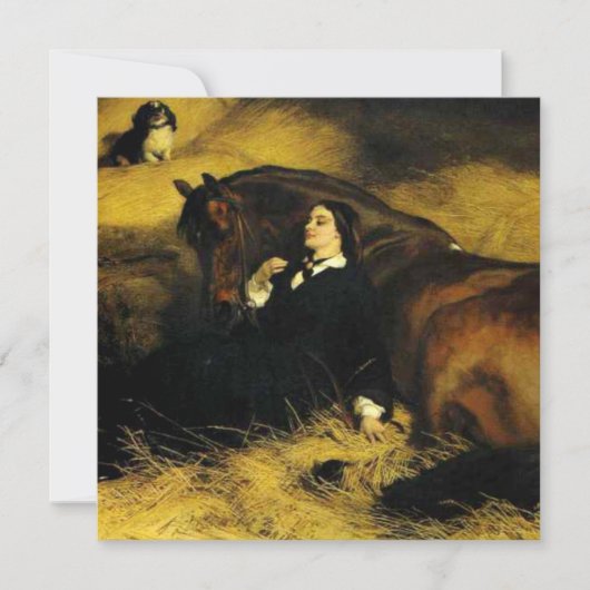 Vrouw en paarden kaart (Voorkant)