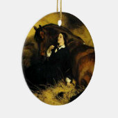 Vrouw en paarden keramisch ornament (Rechts)