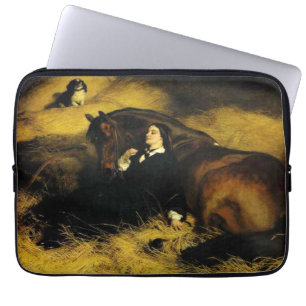 Vrouw en paarden laptop sleeve