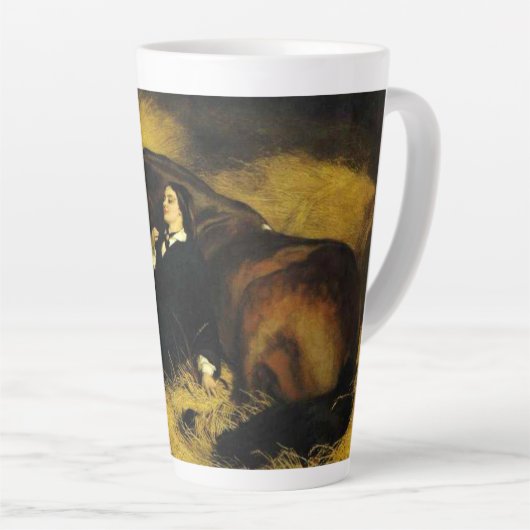 Vrouw en paarden latte mok (Rechterhoek)