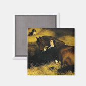 Vrouw en paarden magneet (Voorkant / Achterkant)