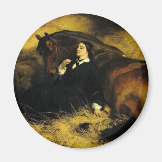 Vrouw en paarden magneet (Voorkant)