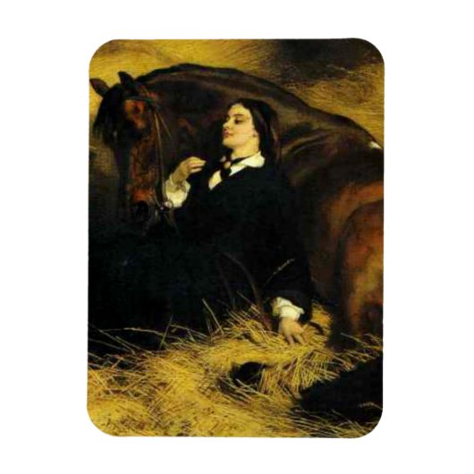 Vrouw en paarden magneet (Verticaal)