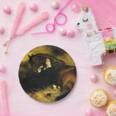 Vrouw en paarden papieren bordje (Feest)