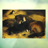 Vrouw en paarden raamsticker (Vel 3)