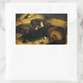 Vrouw en paarden rechthoekige sticker (Tas)