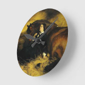 Vrouw en paarden ronde klok (Hoek)