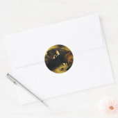 Vrouw en paarden ronde sticker (Envelop)