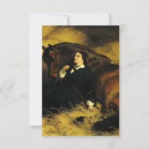 Vrouw en paarden RSVP kaartje