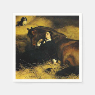 Vrouw en paarden servet