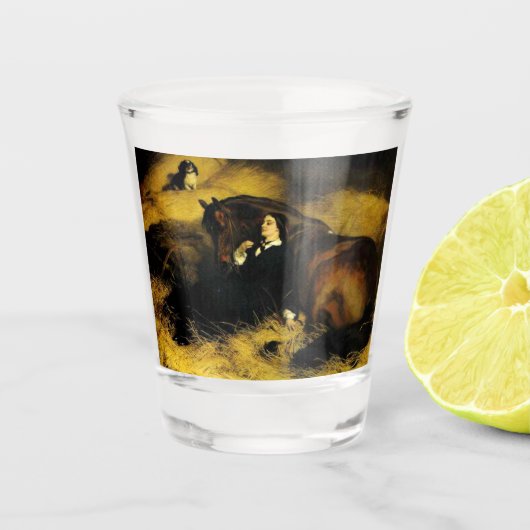 Vrouw en paarden shot glas (Voorkant)