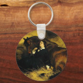Vrouw en paarden sleutelhanger (Voorkant)