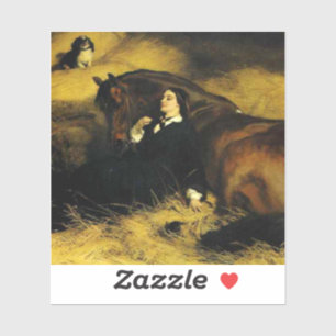 Vrouw en paarden sticker