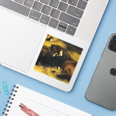 Vrouw en paarden sticker (Laptop met iPhone)