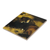 Vrouw en paarden tegeltje (Zijkant)