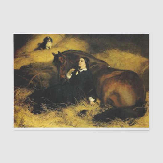 Vrouw en paarden tissuepapier (Voorkant)