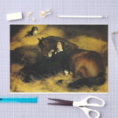 Vrouw en paarden tissuepapier (Craft)