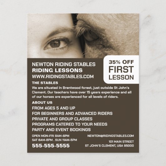 Vrouw en paarden, uitwijkinstructeur, Academie Flyer (Voorkant)