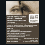 Vrouw en paarden, uitwijkinstructeur, Academie Flyer<br><div class="desc">Vrouw en paard,  Riding Instructor,  Academie Adverteren brochures door de Visitekaartje winkel.</div>