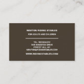 Vrouw en paarden, uitwijkinstructeur, Academie Visitekaartje (Achterkant)