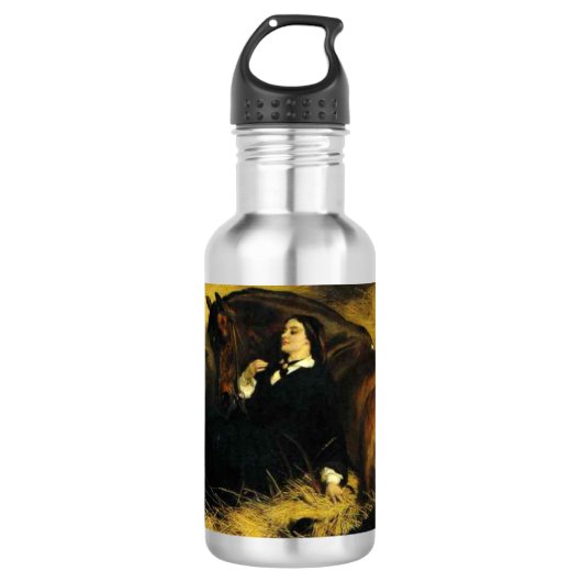 Vrouw en paarden waterfles  (Voorkant)