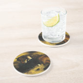 Vrouw en paarden zandsteen onderzetter (Zijkant)