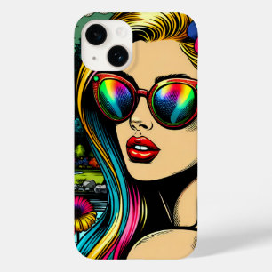 Vrouw en papegaai in de park Pop Art  Case-Mate iPhone 14 Hoesje