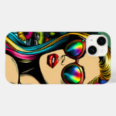 Vrouw en papegaai in de park Pop Art  Case-Mate iPhone Case (Achterkant (horizontaal))
