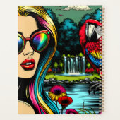 Vrouw en papegaai in het Park Pop Art Planner (Achterkant)