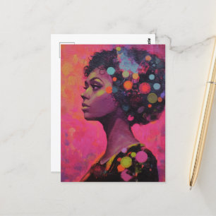 Vrouw en Polka Dots Briefkaart