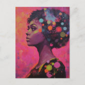 Vrouw en Polka Dots Briefkaart (Voorkant)