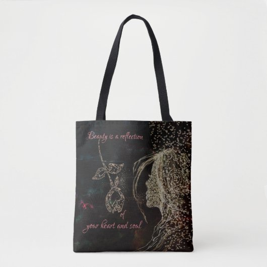 vrouw en roos tote bag (Voorkant)