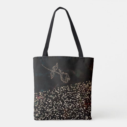 vrouw en roos tote bag (Achterkant)