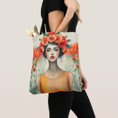 Vrouw en Rozen Tote Bag (Dichtbij)