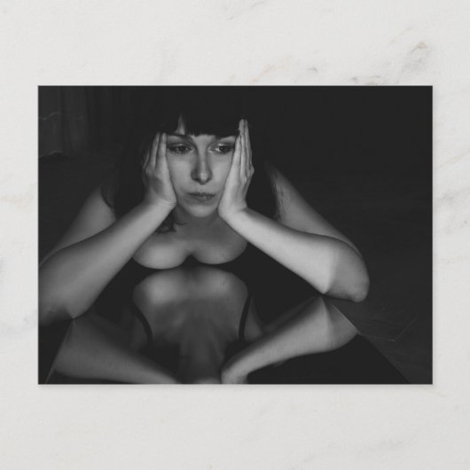 Vrouw en spiegel briefkaart (Voorkant)