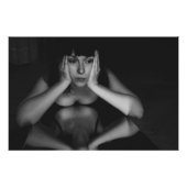 Vrouw en spiegel foto afdruk (Voorkant)