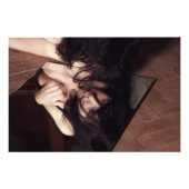 Vrouw en spiegel foto afdruk (Voorkant)