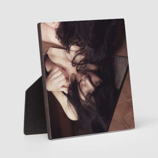 Vrouw en spiegel fotoplaat (Voorkant)