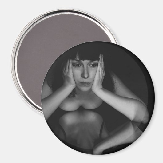 Vrouw en spiegel magneet (Voorkant / Achterkant)