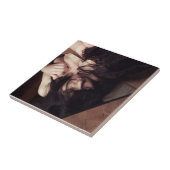 Vrouw en spiegel tegeltje (Zijkant)