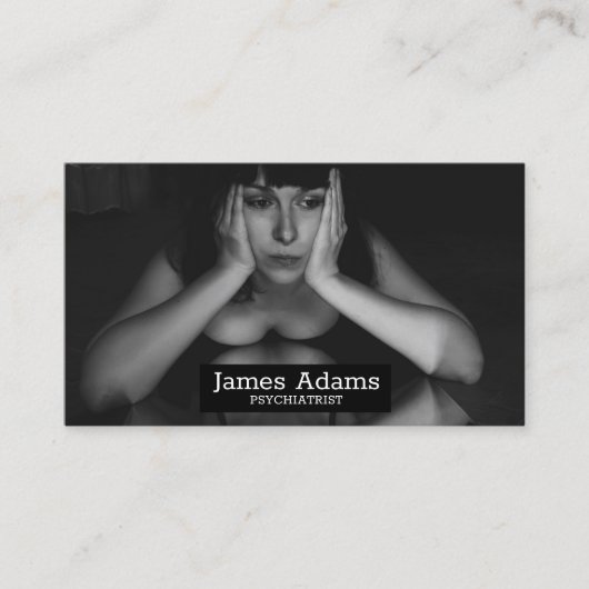 Vrouw en spiegel visitekaartje (Voorkant)