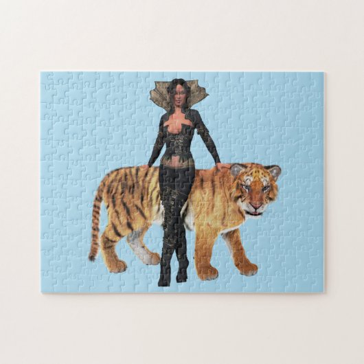 VROUW EN TIGER FANTASY PUZZLE LEGPUZZEL (Horizontaal)