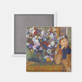 Vrouw en vaas met bloemen, Edgar Degas Magneet (Voorkant / Achterkant)