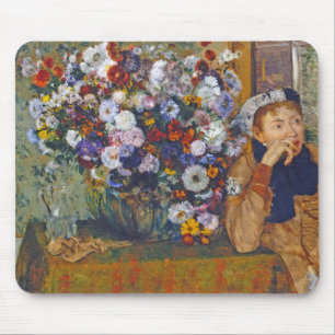 Vrouw en vaas met bloemen, Edgar Degas Muismat