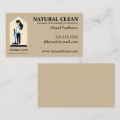 Vrouw en vacuüm visitekaartje (Voorkant / Achterkant)