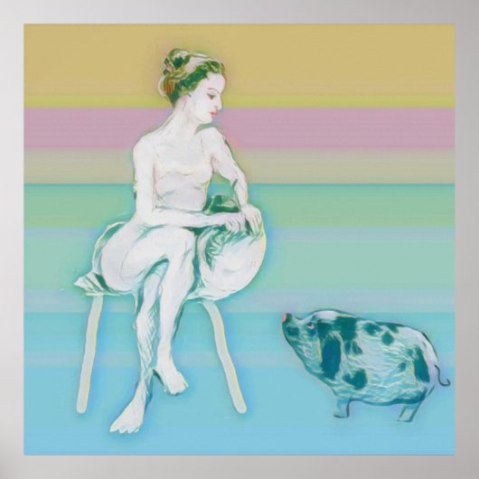 Vrouw en varken poster (Voorkant)