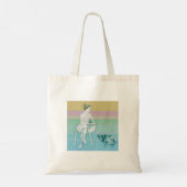 Vrouw en varken tote bag (Achterkant)