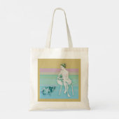 Vrouw en varken tote bag (Achterkant)